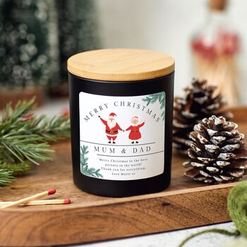 Christmas Candle Gift For Mum And Dad, Santa And Mrs. Claus Present For Parents, 5 of 9