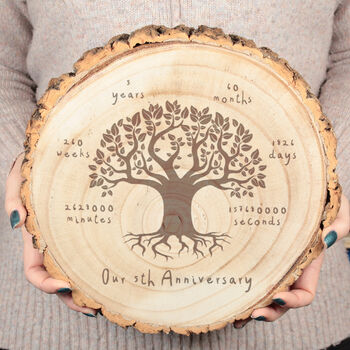 5th Wedding Anniversary Timeline Wood Slice, 3 of 4