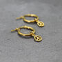 Vermeil Gold Peace Sign Hoops, thumbnail 1 of 4