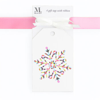 Premium Quality Vibrant Multi Coloured Snowflake Christmas Gift Wrapping Paper, 4 of 5