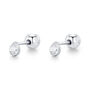 Sterling Silver Tiny Teardrop Cz 18 G Screw Back Earrings, thumbnail 8 of 12