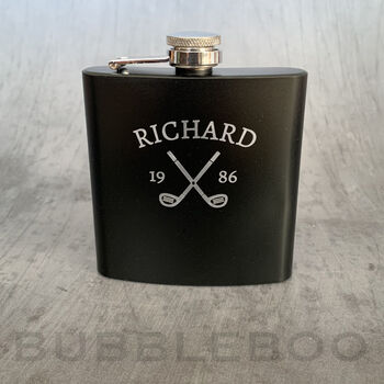 Personalised Golfers Hip Flask, 2 of 10