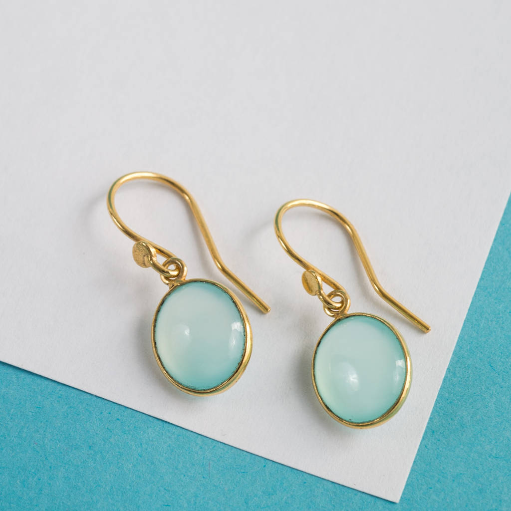 Gold Vermeil And Gemstone Drop Earrings By Auree Jewellery ...
