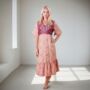 Zaria Silk Print Embroidered Dress 02, thumbnail 1 of 3