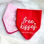 Free Kisses Valentines Dog Bandana, thumbnail 1 of 6