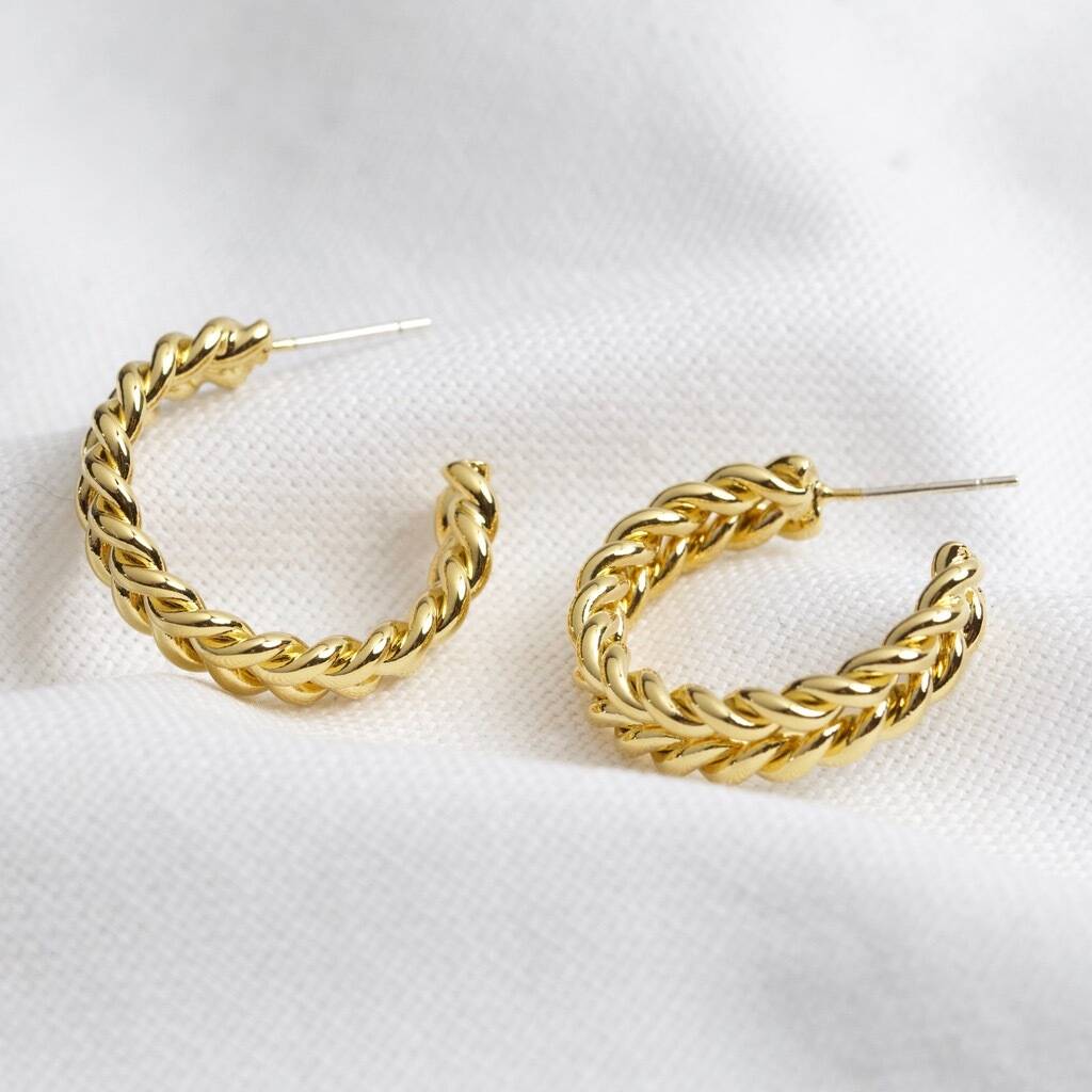 Braided Hoop Earrings By Lisa Angel | notonthehighstreet.com