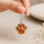 Sterling Silver Amber Paw Print Pendant – 20mm, thumbnail 1 of 7