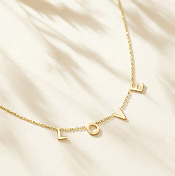 9ct Gold ‘Love’ Necklace, 2 of 7