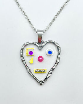 Cute Heart Characters Necklace Silver Or Gold, 5 of 10