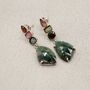 Emerald Tourmaline Sterling Silver Earrings, thumbnail 4 of 9