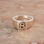 Personalised Number Square Silver Signet Ring, thumbnail 2 of 4
