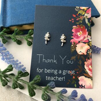 Thank You Teacher Gift Sterling Silver Lavender Earrings, 9 of 10