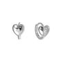 Sterling Silver Starburst Cz Heart Huggie Hoop Earrings, thumbnail 5 of 6