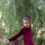Chiara Girls Velvet Dress With Matching Hair Clip, thumbnail 1 of 4