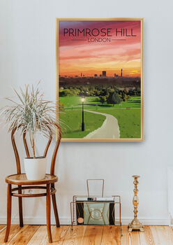 Primrose Hill London Skyline Travel Poster Art Print, 4 of 8