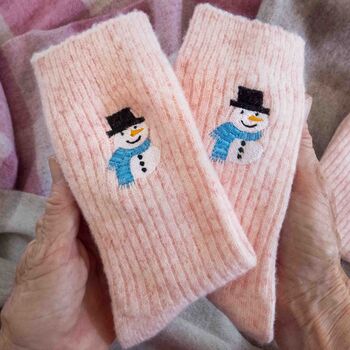 Christmas Cashmere Bed Socks Personalised Gift For Her, 4 of 9