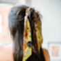 Golden 'Skinny' Silk Scarf In 'Enticement' Print, thumbnail 1 of 7