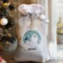 Personalised The Snowman And The Snowdog Pom Pom Sack, thumbnail 4 of 4