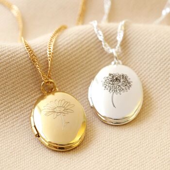Personalised Birth Flower Locket Necklace, 3 of 9