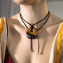 Tiger's Eye Long Pendant Necklace, thumbnail 3 of 5