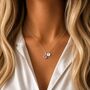 Initial And Birthstone Necklace In Sterling Silver, thumbnail 1 of 8