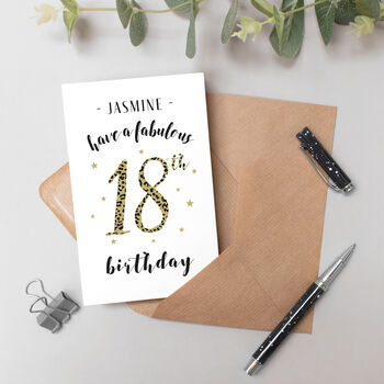 18th Birthday Leopard Print Fold Out Card, 2 of 6