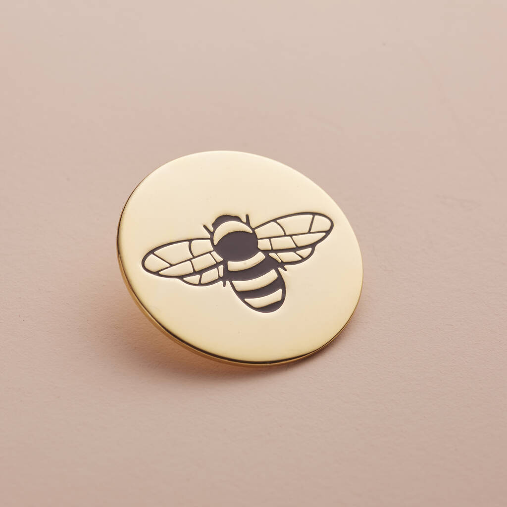 Gold Bee Enamel Pin Badge By Old English Company