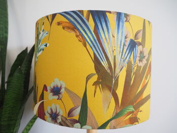 Mustard Exotic Floral Lampshade, 7 of 8