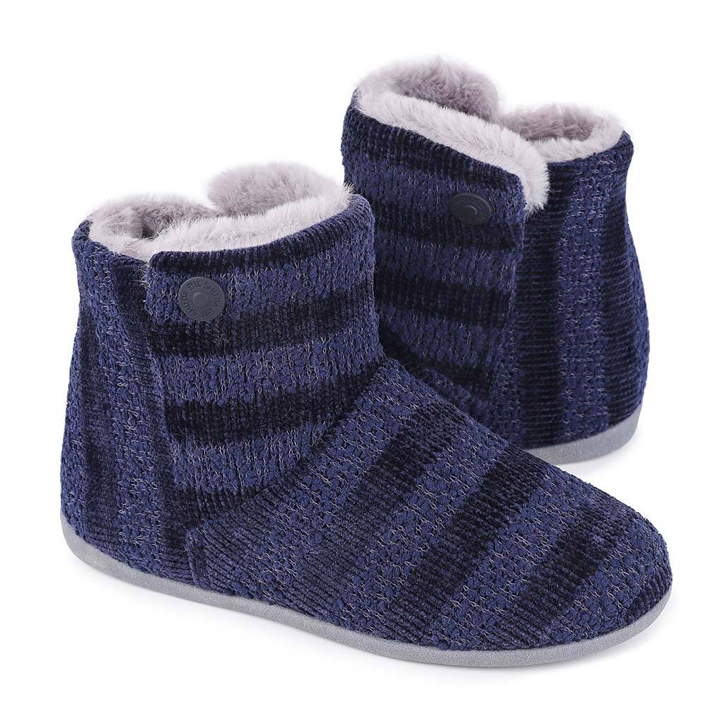 navy blue boot slippers