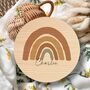 Personalised Earthy Rainbow Name Plaque | Wooden Nursery Name Sign, thumbnail 4 of 10