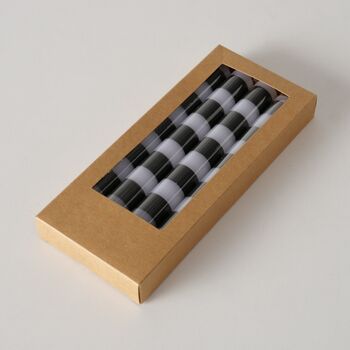 Black Striped Taper Dinner Candles : Set Of Four, 4 of 5