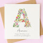 Personalised Wildflower Birthday Card – Any Letter, thumbnail 2 of 5