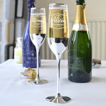 Personalised Champagne Flute With Nouveau Design, 5 of 11