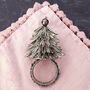 S/Four Silver Christmas Tree Napkin Rings, thumbnail 1 of 2