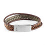 Personalised Men's Woven Layered Brown Leather Bracelet, thumbnail 7 of 7