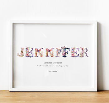 Personalised Children's Name Print | Nursery Wall Art | Fairy, 2 of 10