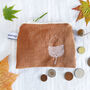 Embroidered Linen Acorn Purse, thumbnail 1 of 5