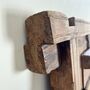 Authentic Antique Indian Wooden Shutter Mirror, thumbnail 2 of 9