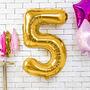 Gold Any Age Foil Number Birthday Balloon, thumbnail 4 of 5
