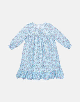 Girls Cotton Nightdress Blue Cosmic Moon And Star, 3 of 5