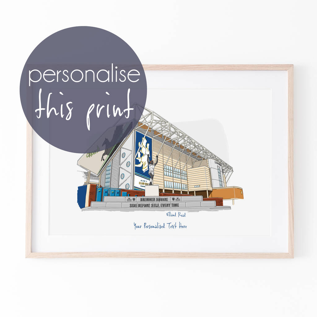 Personalised Leeds Stadium Print, Football Gift, 1 of 10