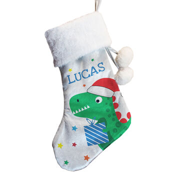 Personalised Dinosaur Christmas Stocking, 4 of 4