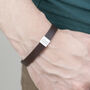 Personalised Men's Soho Tag Message Leather Bracelet, thumbnail 4 of 9