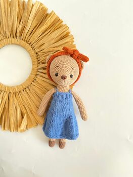 Handmade Crochet Teddy Bear With Clothes, 8 of 12