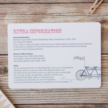 Bicycle Made For Two Wedding Stationery, 5 of 9