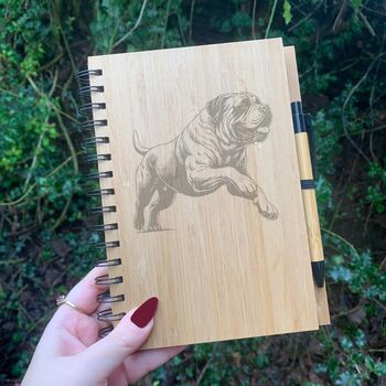 Personalised English Mastiff Dog Engraved Notebook, 3 of 4