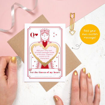 Personalised Queen Of Hearts Scratch Card, 2 of 7