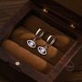 Sterling Silver Moonstone Evil Eye Huggie Hoop Earrings, thumbnail 3 of 10