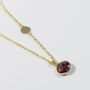Salina Gold Plated Disc And Garnet Necklace, thumbnail 1 of 3