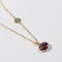 Salina Gold Plated Disc And Garnet Necklace, thumbnail 1 of 4